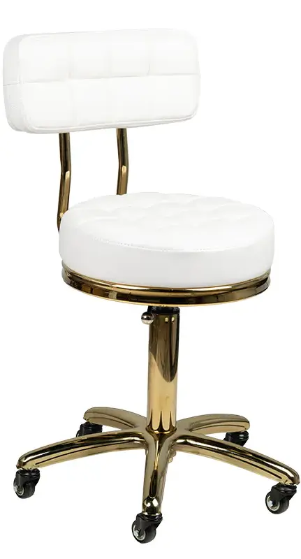 Taburet pentru salon de infrumusetare Activeshop AM-961 131988 (White/Gold)