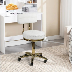 Taburet pentru salon de infrumusetare Activeshop AM-961 131988 (White/Gold)