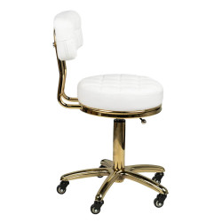 Taburet pentru salon de infrumusetare Activeshop AM-961 131988 (White/Gold) Thumb
