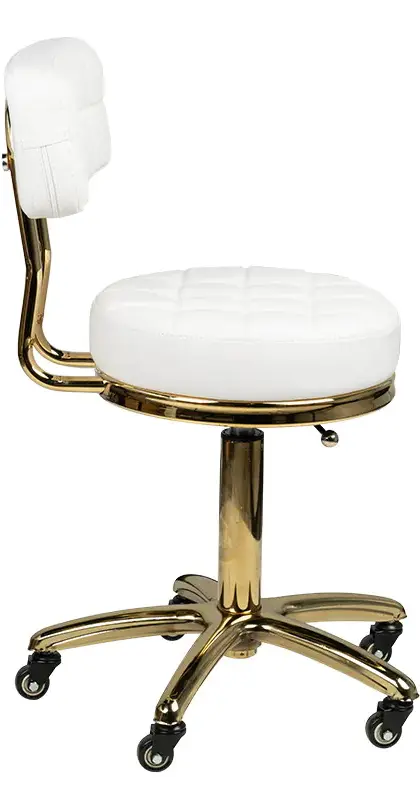 Taburet pentru salon de infrumusetare Activeshop AM-961 131988 (White/Gold)