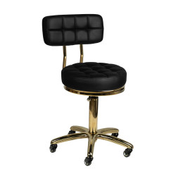 Taburet pentru salon de infrumusetare Activeshop AM-961 131989 (Black/Gold) Thumb