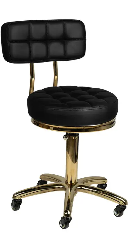 Taburet pentru salon de infrumusetare Activeshop AM-961 131989 (Black/Gold)