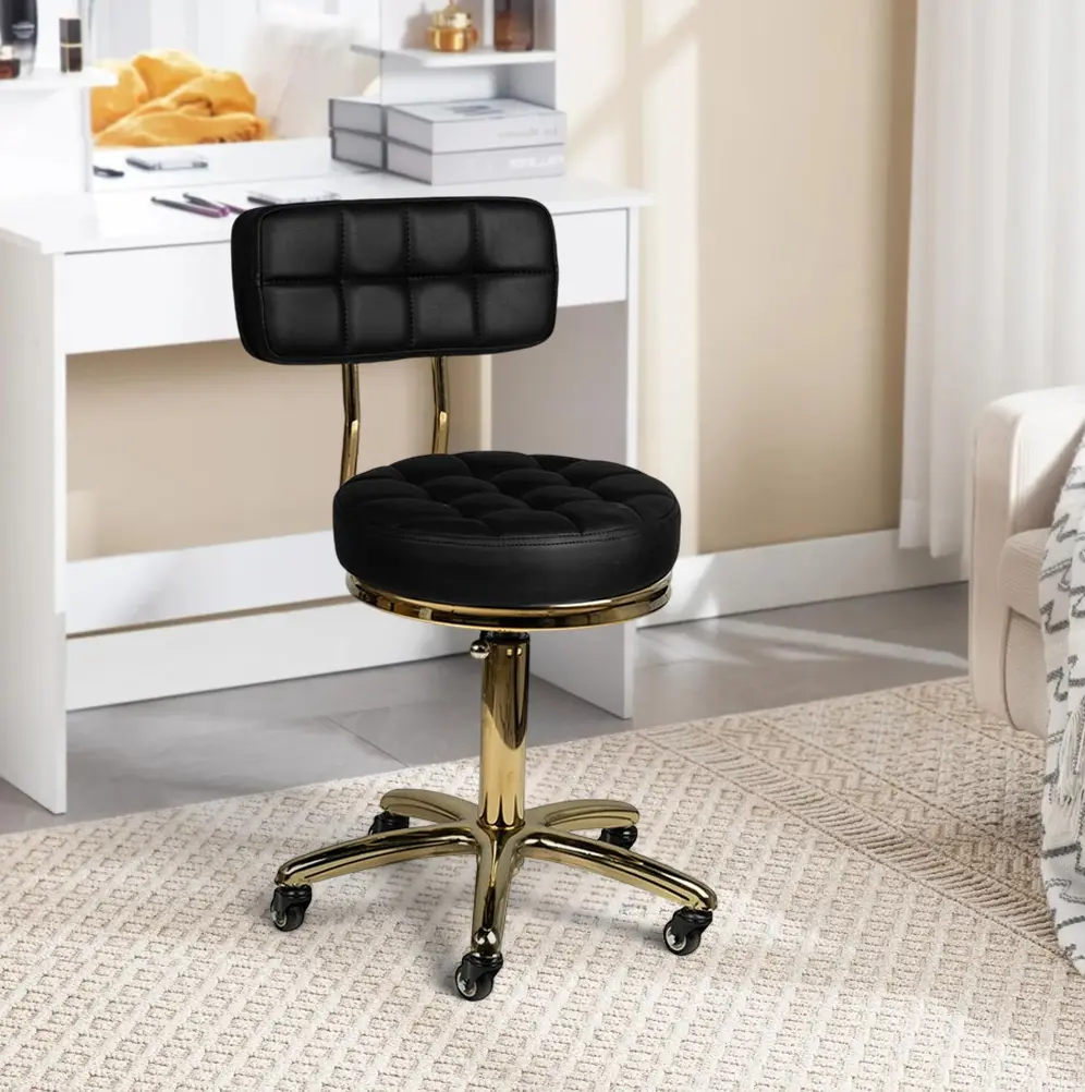 Taburet pentru salon de infrumusetare Activeshop AM-961 131989 (Black/Gold)