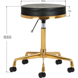 Taburet pentru salon de infrumusetare Activeshop H4 140257 (Black/Gold) Thumb