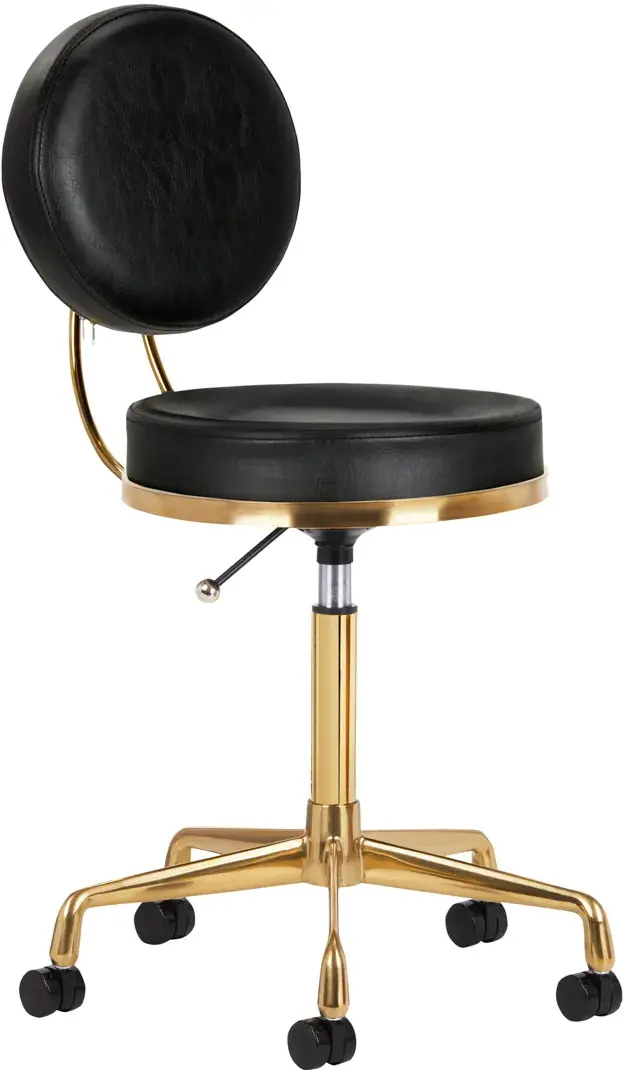 Taburet pentru salon de infrumusetare Activeshop H5 140259 (Black/Gold)