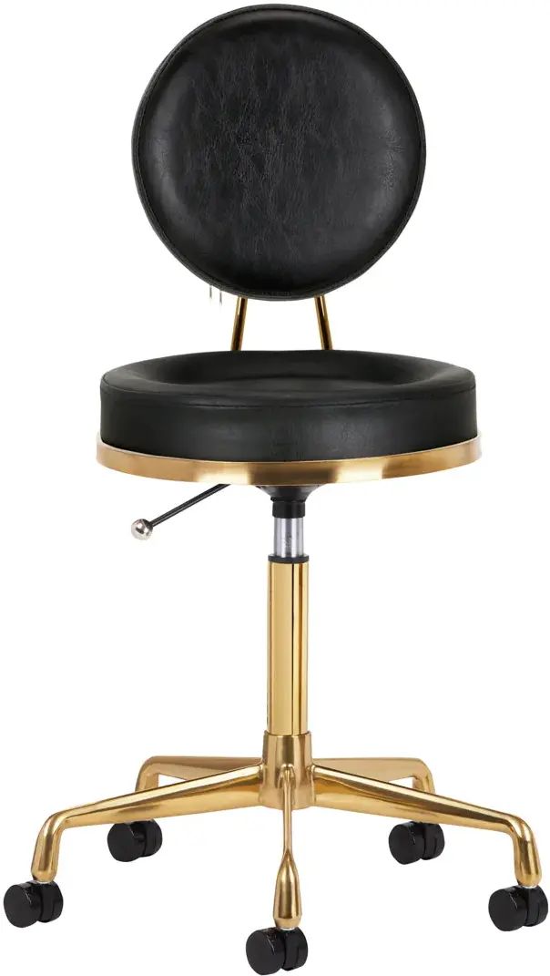 Taburet pentru salon de infrumusetare Activeshop H5 140259 (Black/Gold)