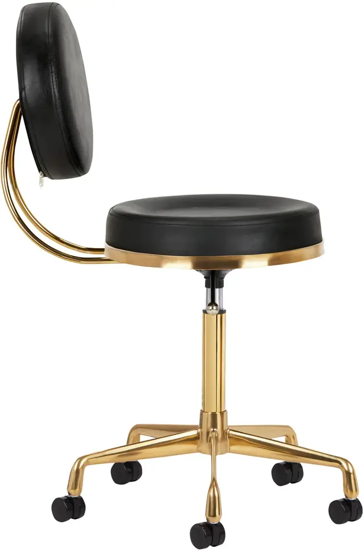 Taburet pentru salon de infrumusetare Activeshop H5 140259 (Black/Gold)