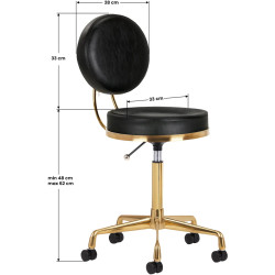 Taburet pentru salon de infrumusetare Activeshop H5 140259 (Black/Gold) Thumb