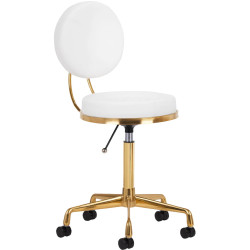 Taburet pentru salon de infrumusetare Activeshop H5 140260 (White/Gold) Thumb