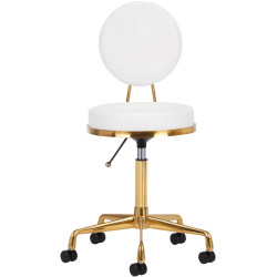 Taburet pentru salon de infrumusetare Activeshop H5 140260 (White/Gold) Thumb