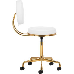 Taburet pentru salon de infrumusetare Activeshop H5 140260 (White/Gold) Thumb