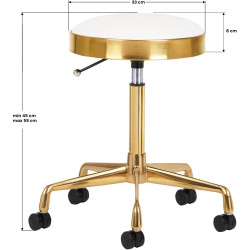 Taburet pentru salon de infrumusetare Activeshop H7 140261 (Black/Gold) Thumb