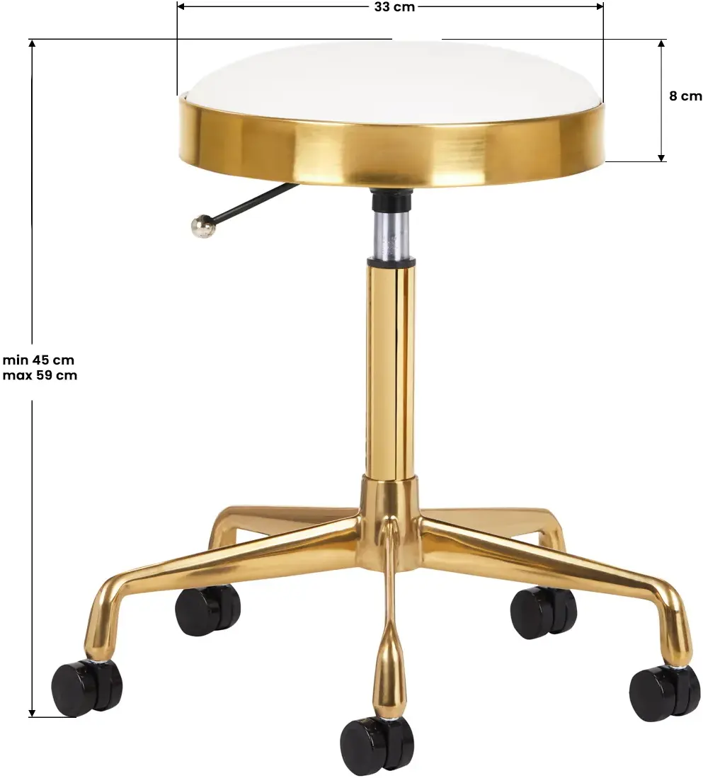 Taburet pentru salon de infrumusetare Activeshop H7 140261 (Black/Gold)