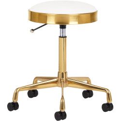 Taburet pentru salon de infrumusetare Activeshop H7 140262 (White/Gold) Thumb