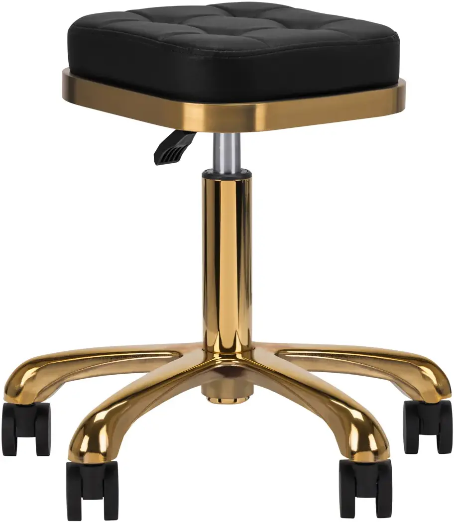 Taburet pentru salon de infrumusetare Activeshop M-1645 137482 (Black/Gold)