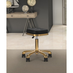 Taburet pentru salon de infrumusetare Activeshop M-1645 137482 (Black/Gold)