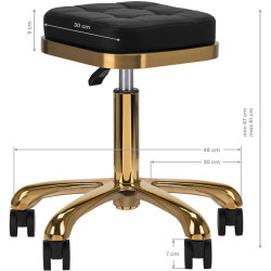 Taburet pentru salon de infrumusetare Activeshop M-1645 137482 (Black/Gold) Thumb