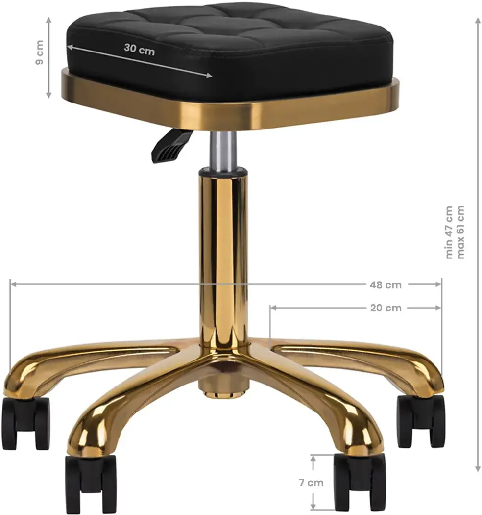 Taburet pentru salon de infrumusetare Activeshop M-1645 137482 (Black/Gold)