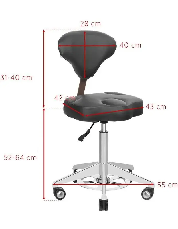 Taburet pentru salon de infrumusetare Azzurro 156-F 122307 (White)