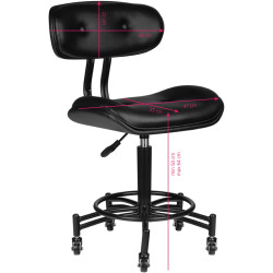 Taburet pentru salon de infrumusetare Gabbiano Florence 129237 (Black) Thumb