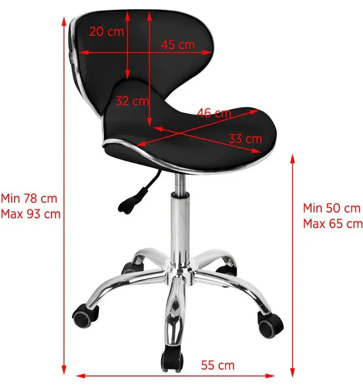 Taburet pentru salon de infrumusetare Gabbiano Q-4599 111138 (Black)