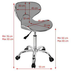 Taburet pentru salon de infrumusetare Gabbiano Q-4599 130597 (Grey) Thumb