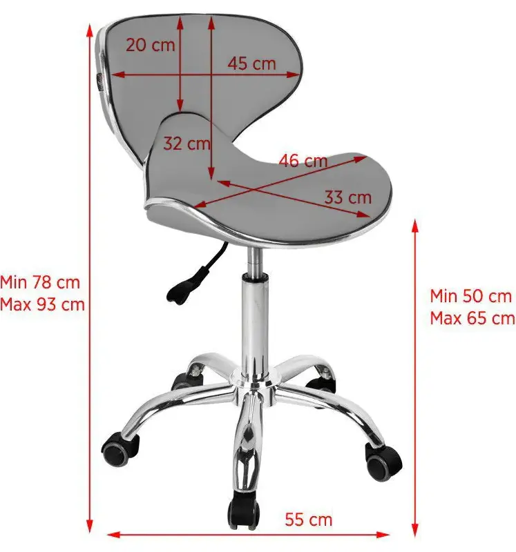 Taburet pentru salon de infrumusetare Gabbiano Q-4599 130597 (Grey)