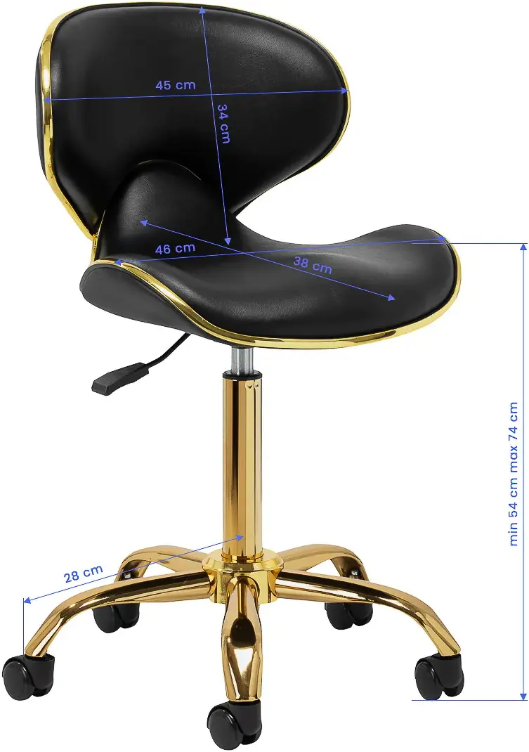 Табурет для салона красоты Gabbiano Q-4599G 150179 (Black/Gold)