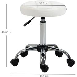 Taburet pentru salon de infrumusetare Homcom 503-011WT 35x35x67 cm (White) Thumb