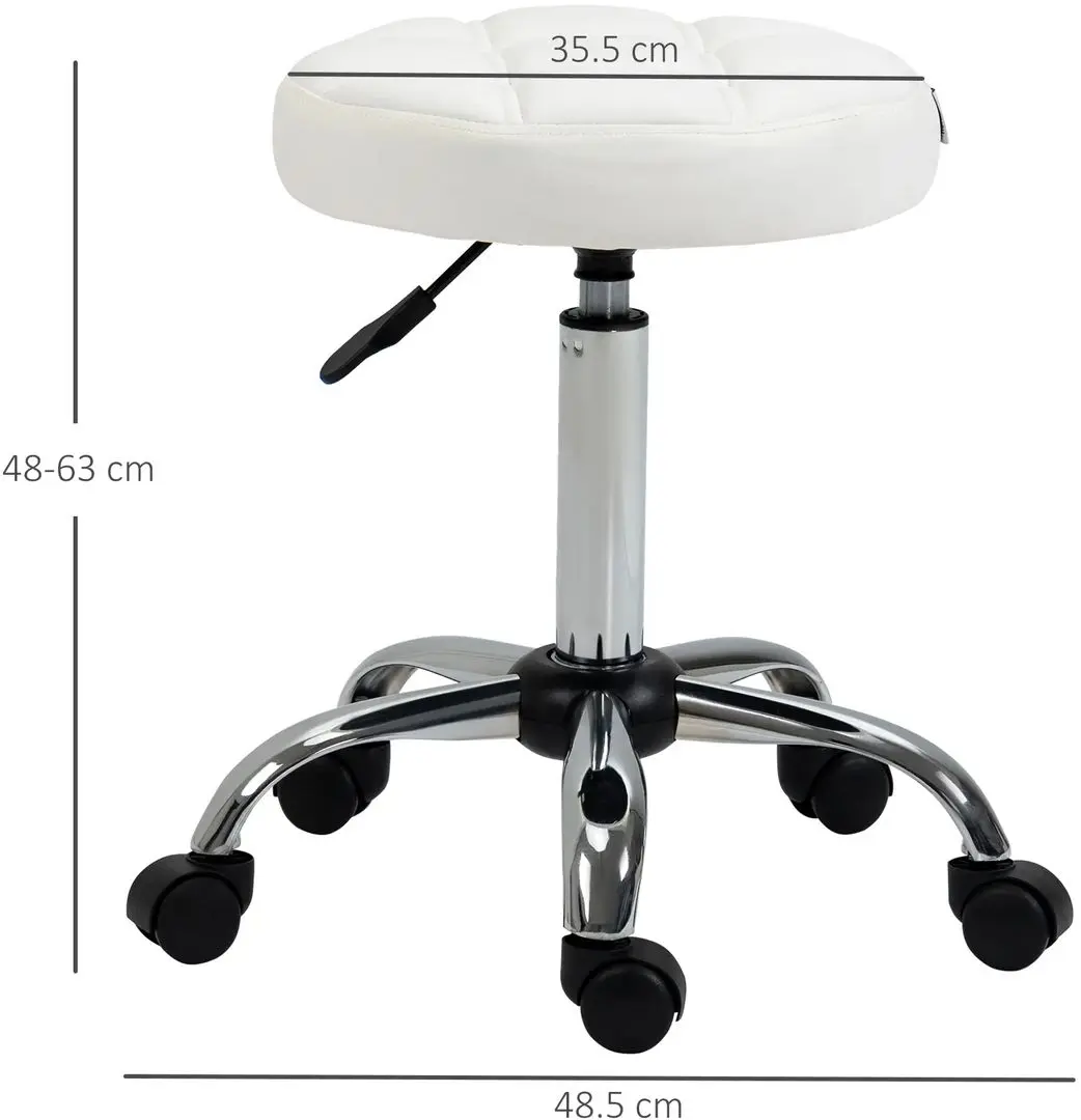 Taburet pentru salon de infrumusetare Homcom 503-011WT 35x35x67 cm (White)