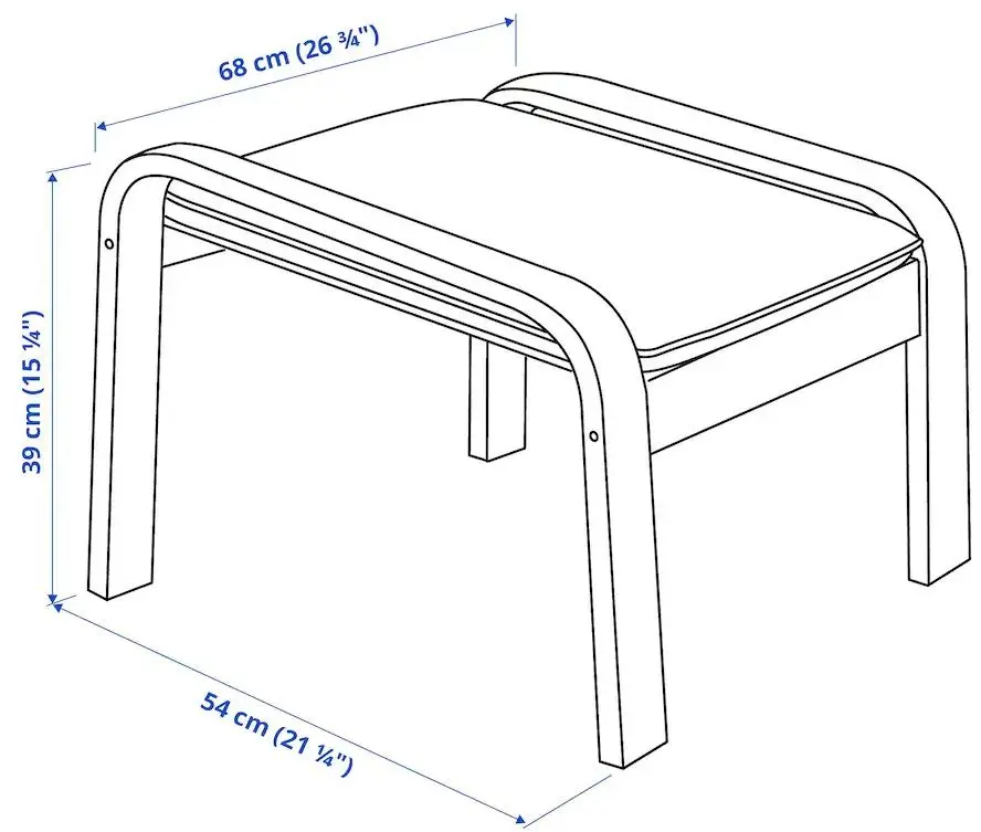 Банкетка Ikea Poang (Черно-Коричневый/Шифтебу Темно-серый) - 4