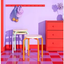 Табурет Ikea Domsten (Оранжевый/Сосна) Thumb