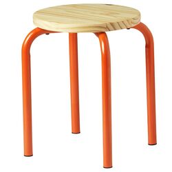 Табурет Ikea Domsten (Оранжевый/Сосна) Thumb