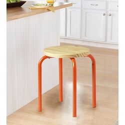 Табурет Ikea Domsten (Оранжевый/Сосна)