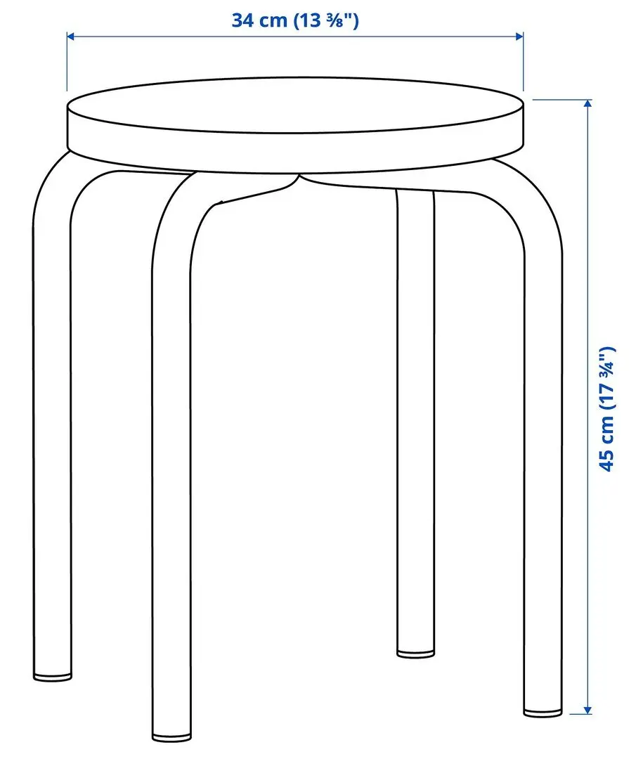 Табурет Ikea Domsten (Оранжевый/Сосна)