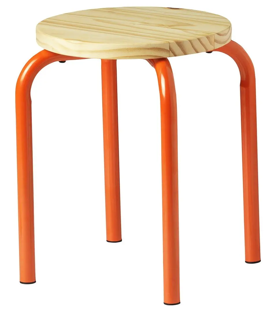 Табурет Ikea Domsten (Оранжевый/Сосна)