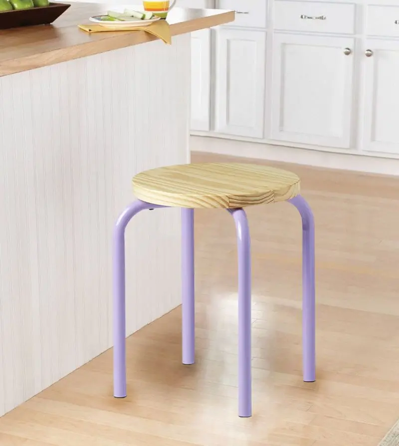 Табурет Ikea Domsten (Сиреневый/Сосна)