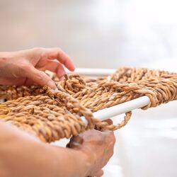 Табурет Ikea Juteboda (Натуральный/Белый) Thumb