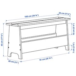 Табурет с ящиком Ikea Perjohan 100см (Сосна) Thumb