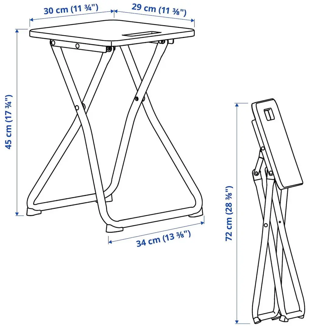 Taburet pliant Ikea Gunde (Negru)