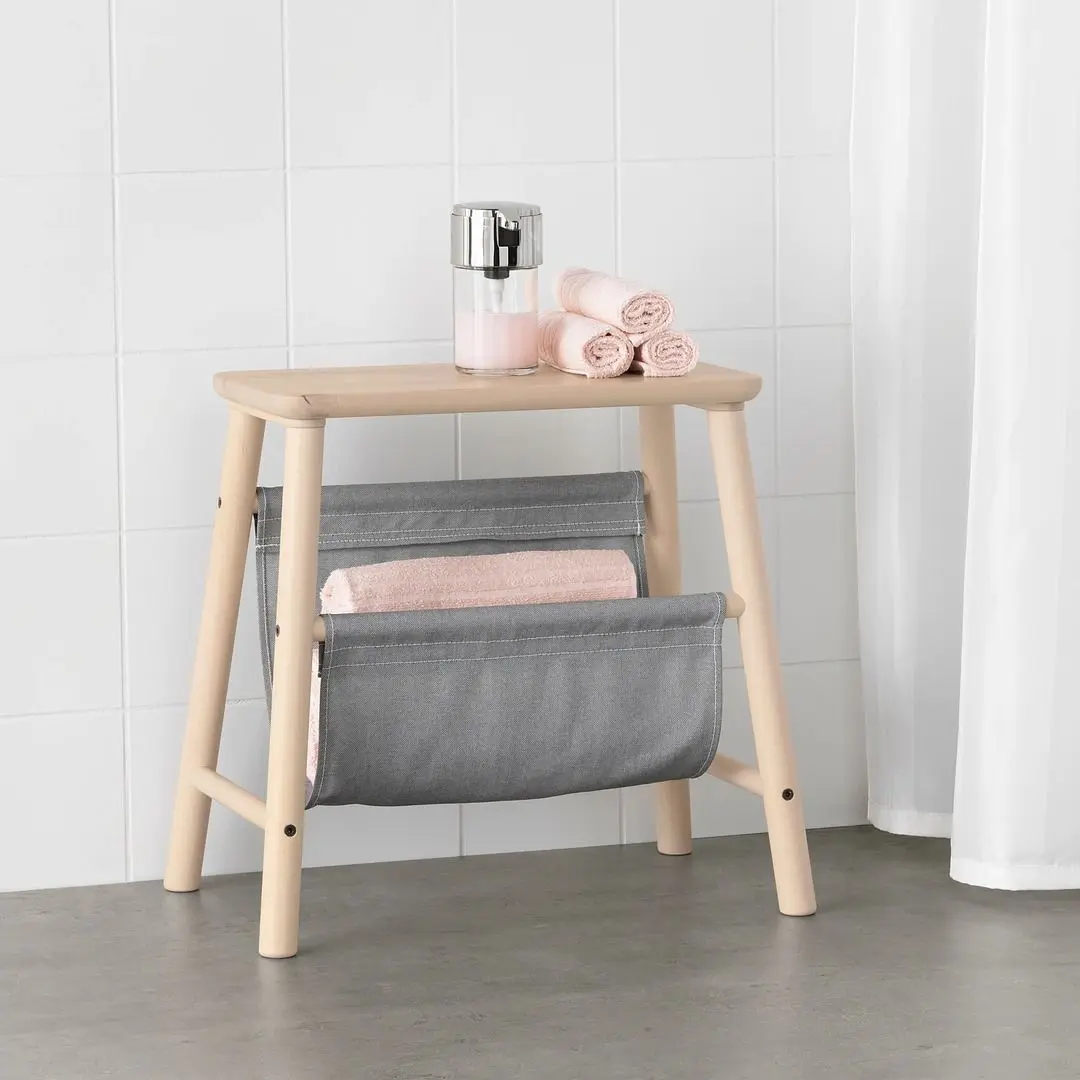 Taburet spatiu depozitare Ikea Vilto 45 cm (Mesteacan)