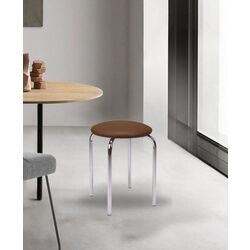 Tabureta Nowy Styl Chico V3 (Chrome/Brown)