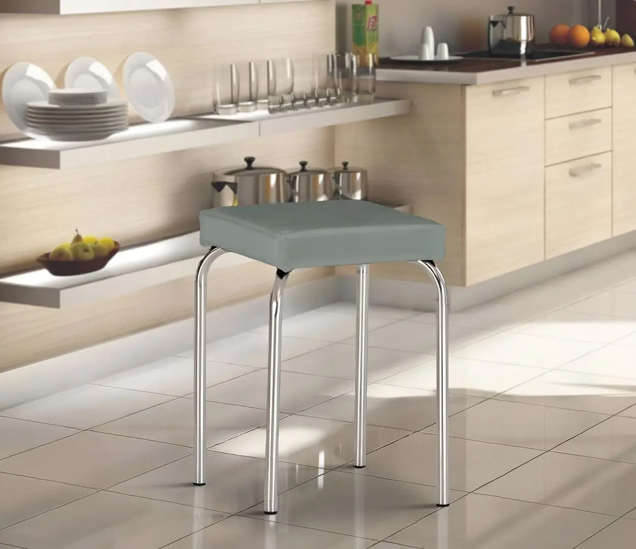 Tabureta Nowy Styl Tutti V-2 (Grey/Chrome)