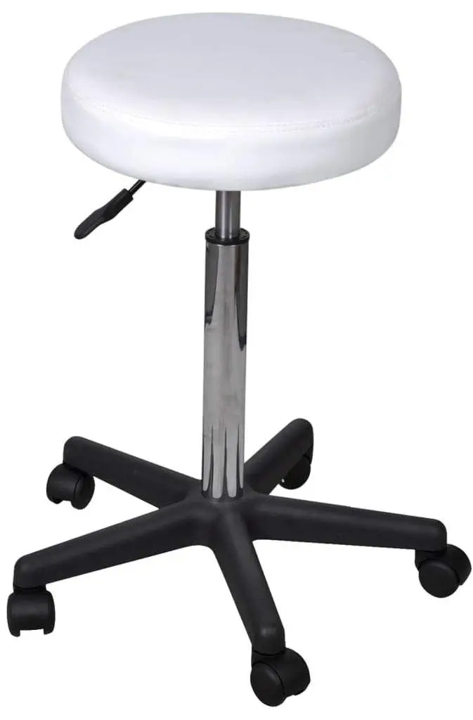 Taburet pentru salon de infrumusetare VidaXL 240470 (White)