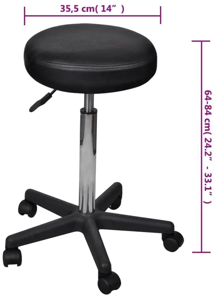 Taburet pentru salon de infrumusetare VidaXL 277176 (Black)