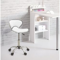 Taburet pentru salon de infrumusetare VidaXL 323673 (White)