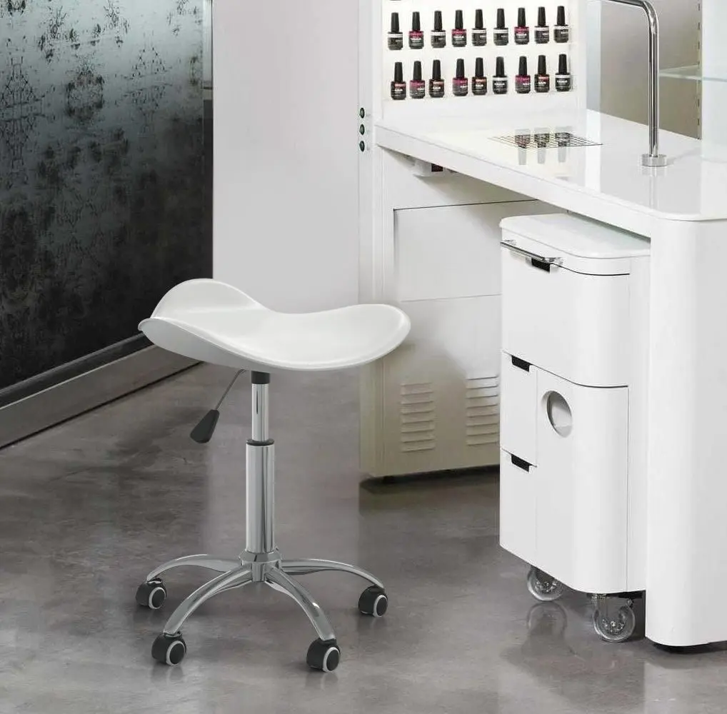 Taburet pentru salon de infrumusetare VidaXL 323683 (White)