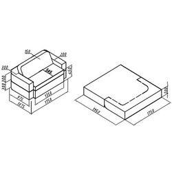Canapea modula Tiara Terra Plus 175x195 (Brown) Thumb