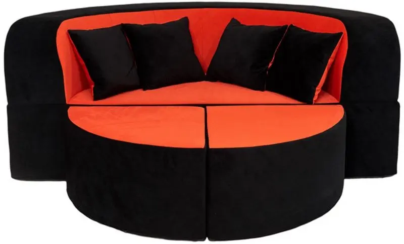 Canapea modulara Tiara Coliseum 200 (Black/Orange)