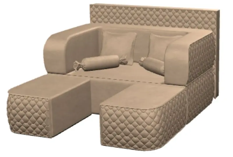 Canapea modulara Tiara Elegance 200/160 (Beige)